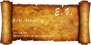 Erb Virág névjegykártya